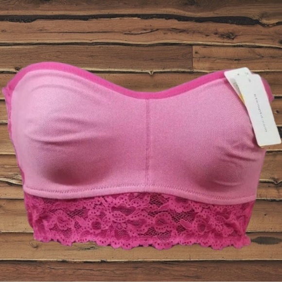 Wacoal b.tempted Lace Bandeau Bralette Bra Hot Pink Size Large NWT - Picture 1 of 5